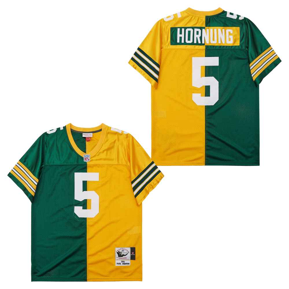 Personalized Mitchell And Ness Packers #5 Throwback Stitched NFL Jerseys