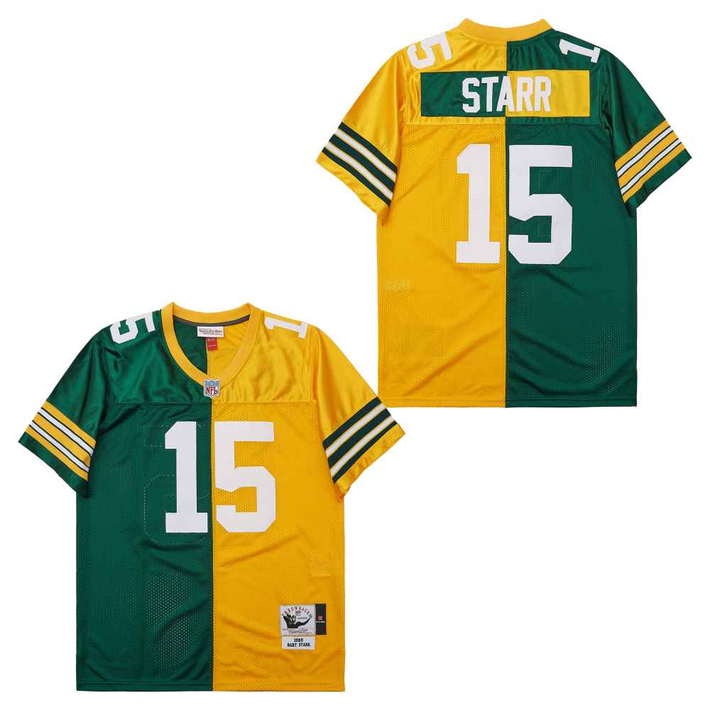 Personalized Mitchell And Ness Packers #15 Throwback Stitched NFL Jerseys