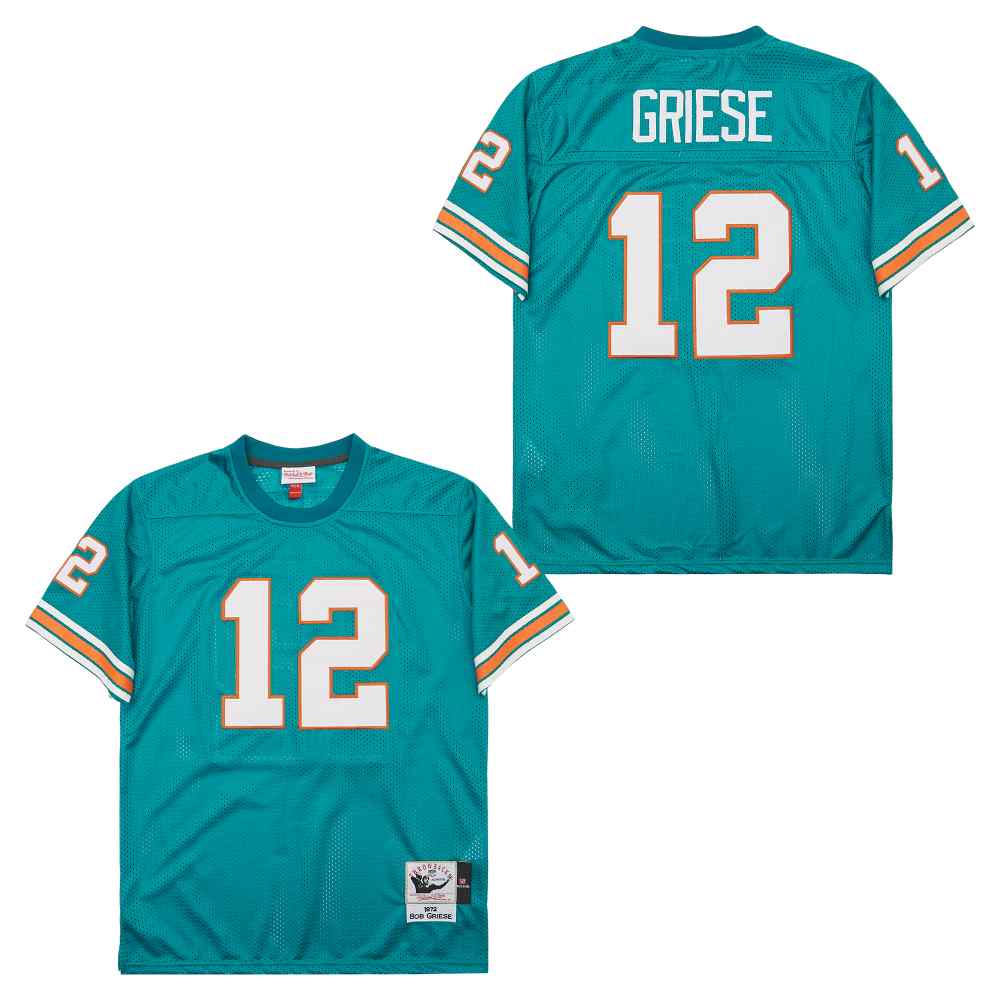 Personalized Mitchell And Ness Dolphins #12 Throwback Stitched NFL Jersey