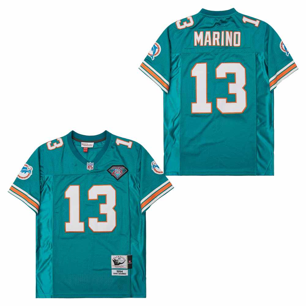 Personalized Mitchell And Ness Dolphins #13 Throwback Stitched NFL Jerseys
