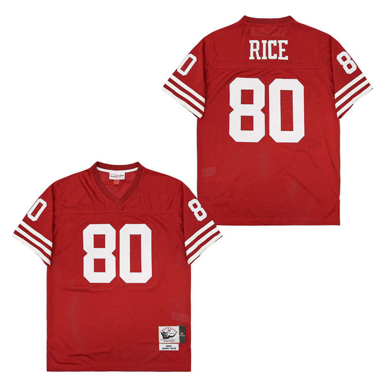 Personalized Mitchell And Ness 49ers #80 Jerry Rice Men’s Throwback Stitched NFL Jerseys