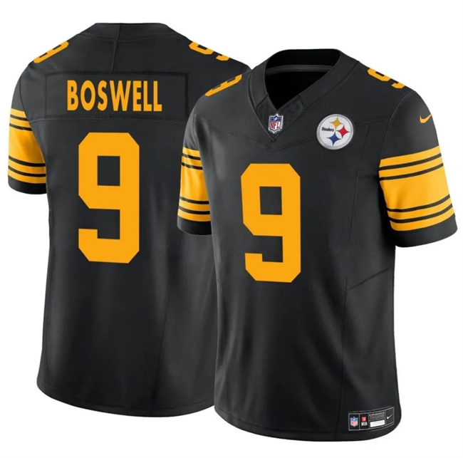 Personalized Men’s Pittsburgh Steelers #9 Chris Boswell Black 2024 F.U.S.E. Color Rush Limited Stitched Jersey