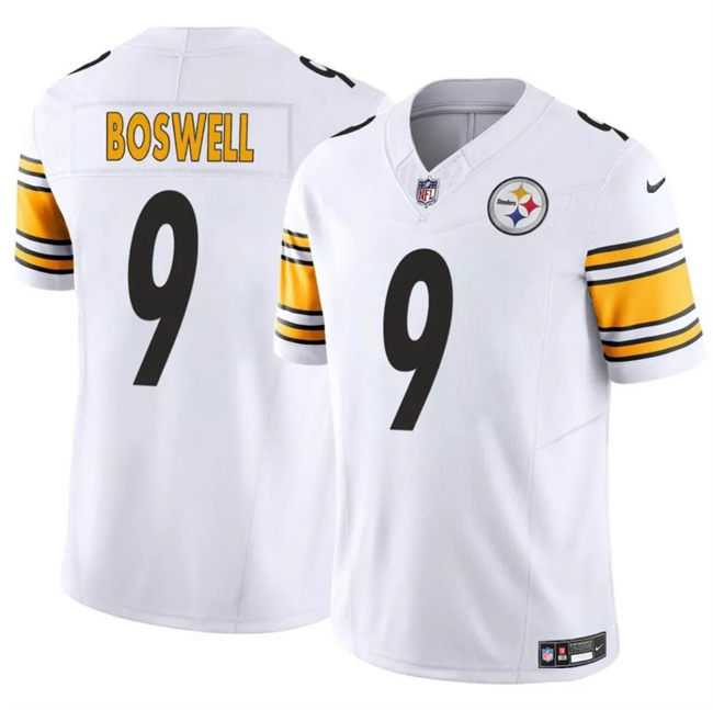 Personalized Men’s Pittsburgh Steelers #9 Chris Boswell White 2024 F.U.S.E. Untouchable Limited Stitched Jersey
