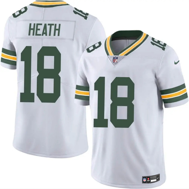 Personalized Men’s Green Bay Packers #18 Malik Heath White Untouchable Limited Stitched Jersey