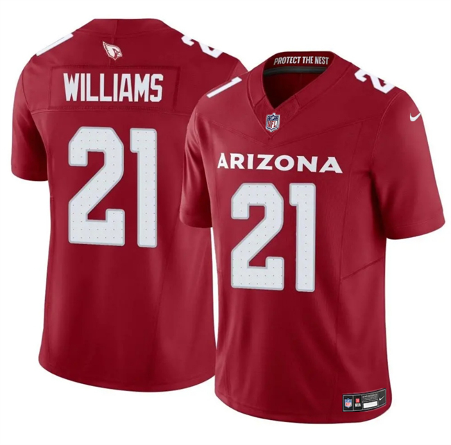 Personalized Men’s Arizona Cardinals #21 Garrett Williams Red 2024 F.U.S.E. Untouchable Limited Stitched Jersey