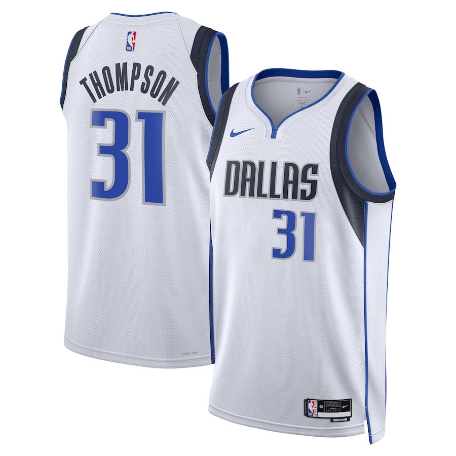 Personalized Men’s Dallas Mavericks #31 Klay Thompson White 2024 Icon Edition Stitched Basketball Jersey