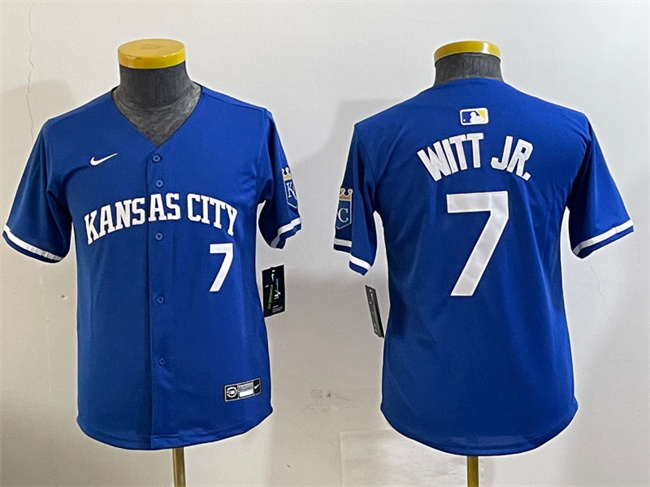 Personalized Youth Kansas City Royals #7 Bobby Witt Jr. Royal Limited Stitched Baseball Jersey