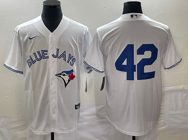 Personalized Men’s Toronto Blue Jays #42 Jackie Robinson White Cool Base Stitched Baseball Jersey