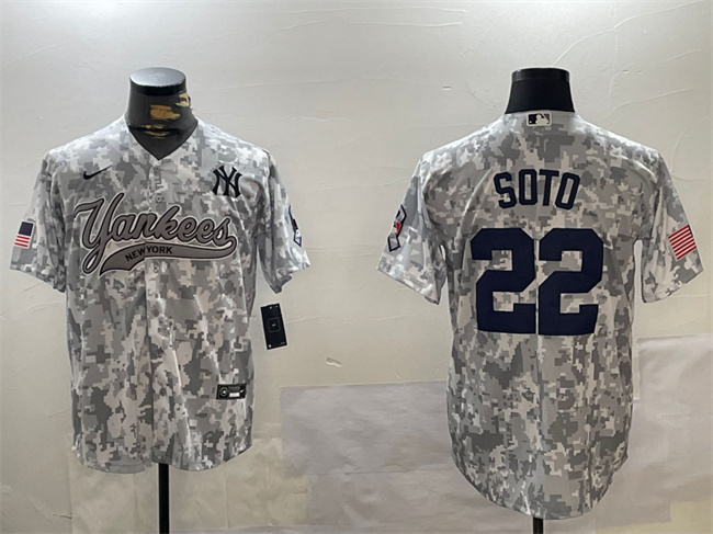 Personalized Men’s New York Yankees #22 Juan Soto 2024 Arctic Camo Stitched Baseball Jersey