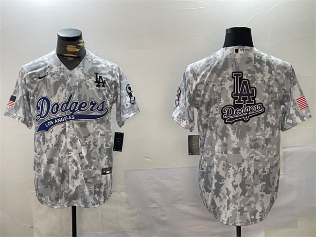 Personalized Men’s Los Angeles Dodgers Team Big Logo 2024 Arctic Camo Stitched Baseball Jersey