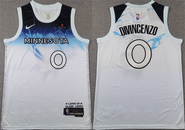 Personalized Men’s Minnesota Timberwolves #0 Donte DiVincenzo White 2024 City Edition Stitched Jersey