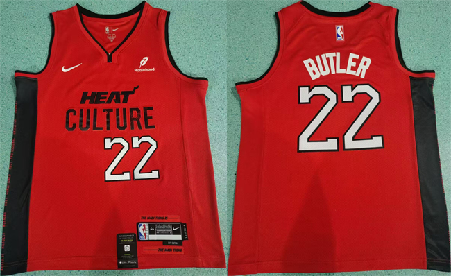 Personalized Men’s Miami Heat #22 Jimmy Butler Red 2024 City Edition Stitched Basketball Jersey