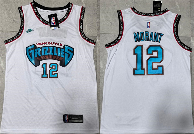 Personalized Men’s Memphis Grizzlies #12 Ja Morant White Stitched Basketball Jersey