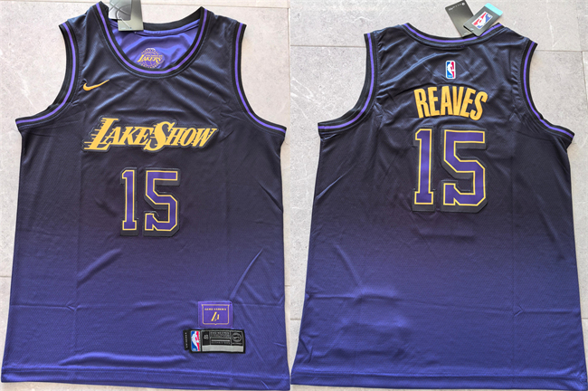 Personalized Men’s Los Angeles Lakers #15 Austin Reaves Purple 2024 City Edition Stitched Basketball Jersey