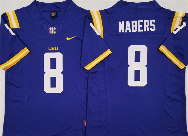 Personalized Men’s LSU Tigers #8 Malik Nabers Royal F.U.S.E. Stitched Jersey
