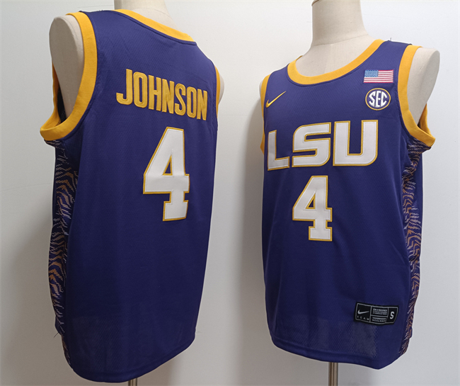 Personalized Men’s LSU Tigers #4 Flau’Jae Johnson Purple Stitched Baseball Jersey