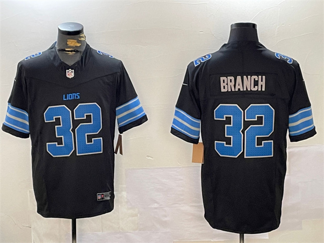 Personalized Men’s Detroit Lions #32 Brian Branch Black 2024 F.U.S.E. 2nd Alternate Limited Stitched Jersey