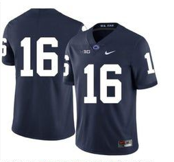 Personalized Men Penn State Nittany Lions 16 Navy College Football Jersey