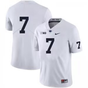 Personalized Men Penn State Nittany Lions #7 White College Football Jersey
