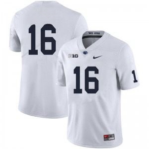 Personalized Men Penn State Nittany Lions 16 White College Football Jersey