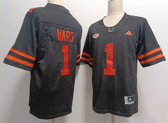Personalized Men’s Miami Hurricanes #1 Cam Ward Black F.U.S.E. Stitched Jerseys