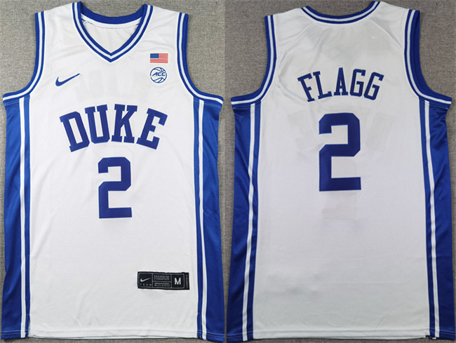 Personalized Men’s Duke Blue Devils #2 Cooper Flagg White Stitched Basketball Jersey