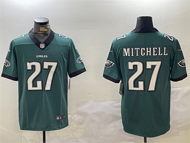 Personalized Men’s Philadelphia Eagles #27 Quinyon Mitchell Green Untouchable Limited Stitched Football Jersey