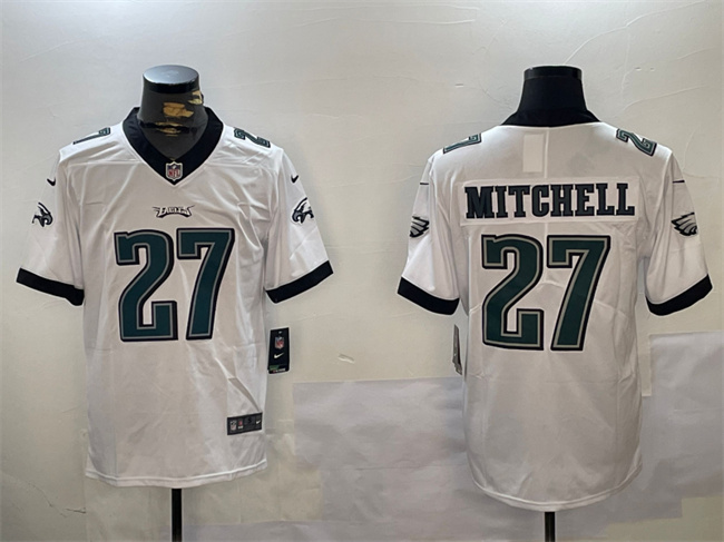 Personalized Men’s Philadelphia Eagles #27 Quinyon Mitchell White Untouchable Limited Stitched Football Jersey