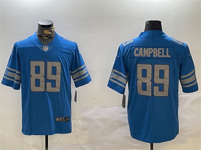 Personalized Men’s Detroit Lions #89 Dan Campbell Blue Untouchable Limited Stitched Football Jersey