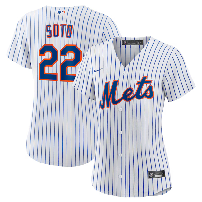 Personalized Women’s New York Mets #22 Juan Soto White Cool Base Stitched MLB Jersey(Run Small)