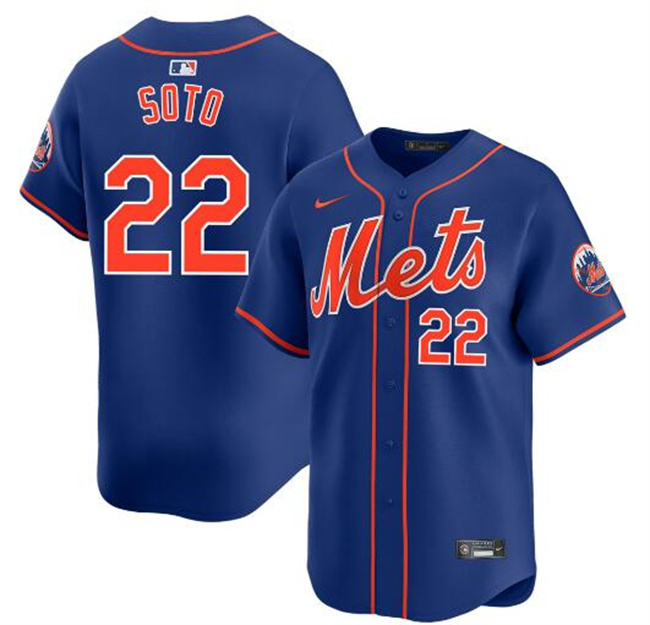 Personalized Men’s New York Mets #22 Juan Soto Royal 2024 Alternate Limited Stitched Baseball Jersey