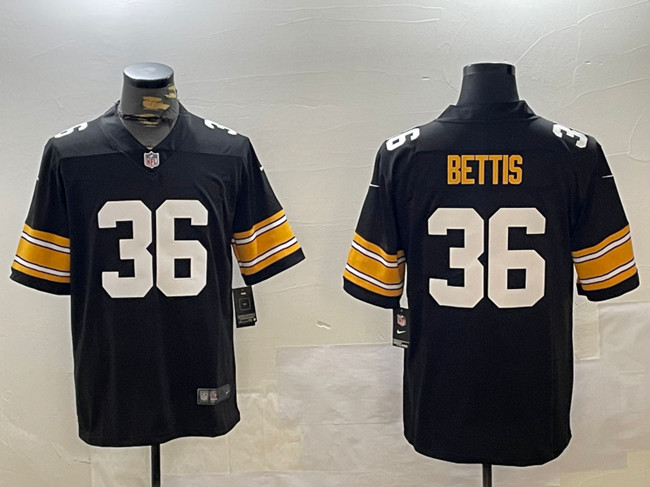 Personalized Men’s Pittsburgh Steelers #36 Jerome Bettis Black Untouchable Stitched Football Jersey