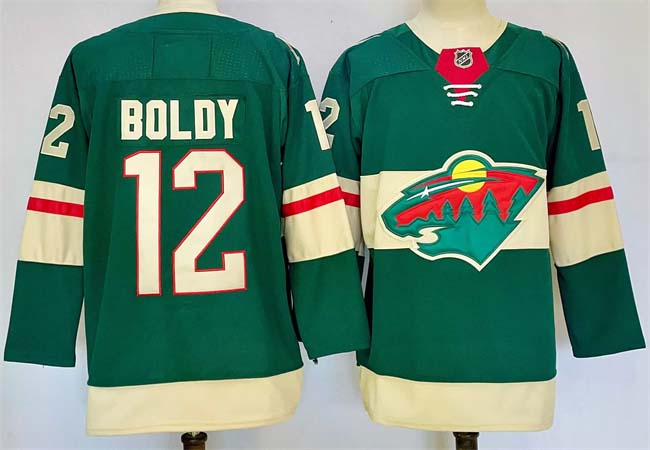 Personalized Men’s Minnesota Wild #12 Matt Boldy Green 2024-25 Home Stitched Hockey Jersey