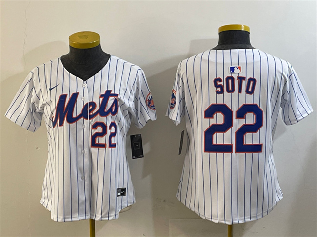 Personalized Women’s New York Mets #22 Juan Soto White 2024 Home Limited Stitched Baseball Jersey(Run Small)