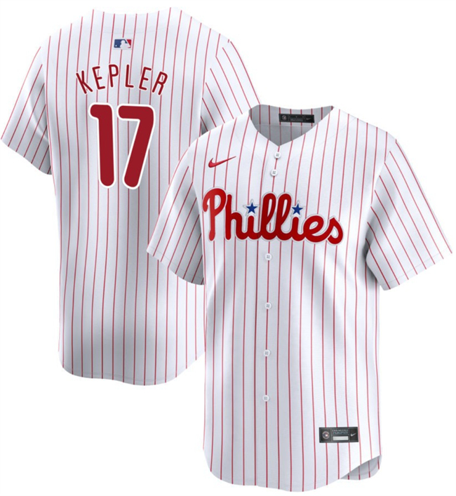 Personalized Men’s Philadelphia Phillies #17 Max Kepler White 2024 Home Limited Stitched Jersey
