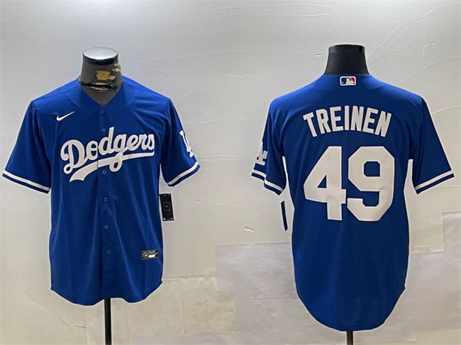 Personalized Men’s Los Angeles Dodgers #49 Blake Treinen Royal Cool Base Stitched Baseball Jersey