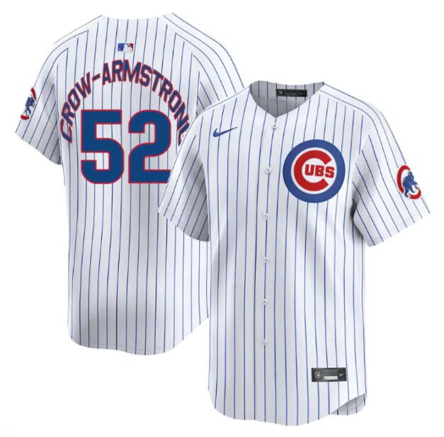 Personalized Men’s Chicago Cubs #52 Pete Crow-Armstrong White Home Limited Stitched Baseball Jersey