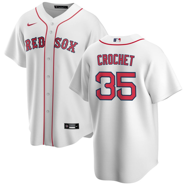 Personalized Men’s Boston Red Sox #35 Garrett Crochet White 2024 Cool Base Stitched Baseball Jersey