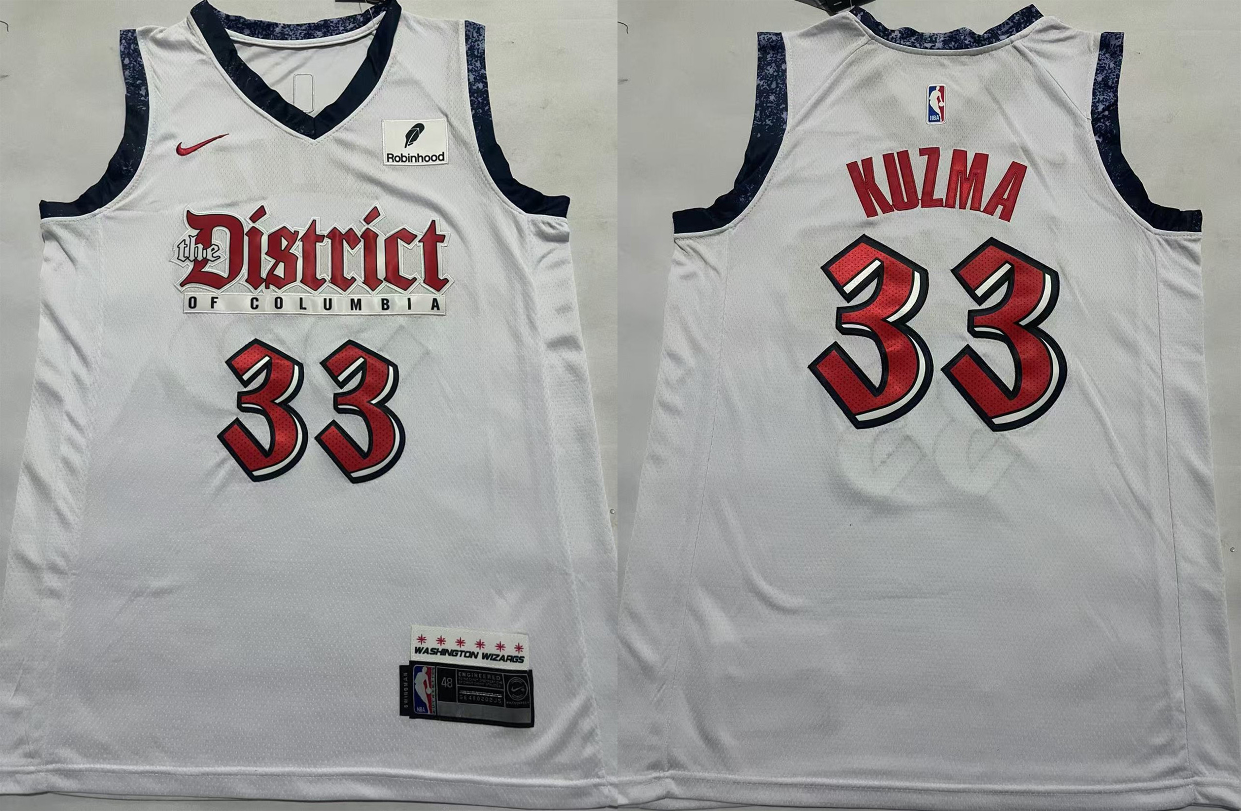 Personalized Men’s Washington Wizards #33 Kyle Kuzma White Stitched Jersey