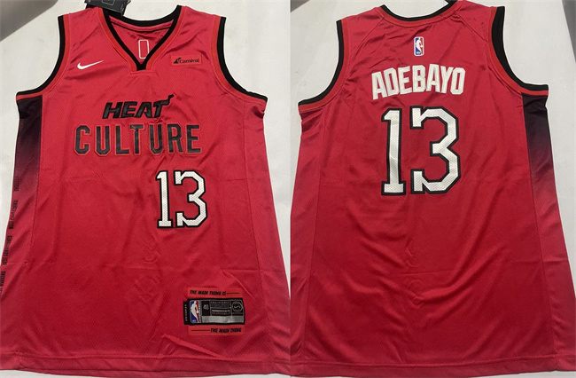 Personalized Men’s Miami Heat #13 Bam Adebayo Red 2024-25 City Edition Stitched Basketball Jersey