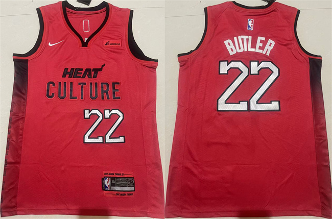 Personalized Men’s Miami Heat #22 Jimmy Butler Red 2024-25 City Edition Stitched Basketball Jersey
