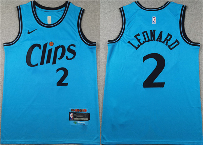 Personalized Men’s Los Angeles Clippers #2 Kawhi Leonard Light Blue 2024 City Edition Stitched Jersey