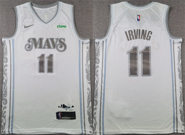 Personalized Men’s Dallas Mavericks #11 Kyrie Irving White 2024-25 City Edition Stitched Basketball Jersey
