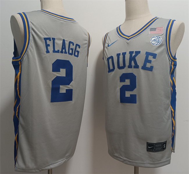 Personalized Men’s Duke Blue Devils #2 Cooper Flagg Grey Stitched Basketball Jersey