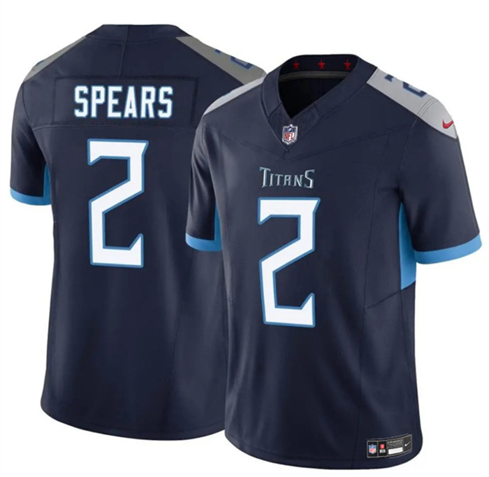 Personalized Men’s Tennessee Titans #2 Tyjae Spears Navy 2024 F.U.S.E. Limited Stitched Football Jersey
