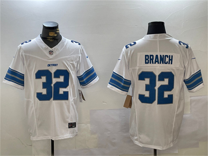 Personalized Men’s Detroit Lions #32 Brian Branch White 2024 F.U.S.E. Limited Stitched Jersey