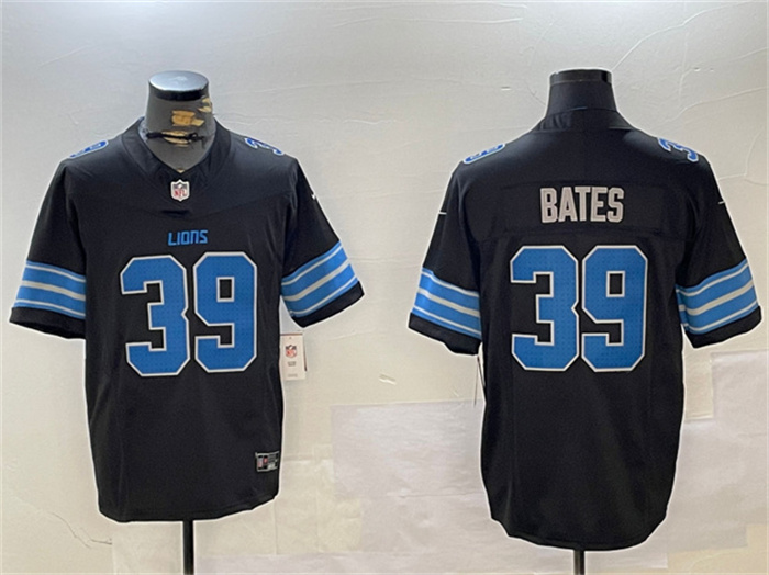 Personalized Men’s Detroit Lions #39 Jake Bates Black 2024 F.U.S.E. 2nd Alternate Limited Stitched Jersey