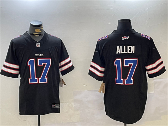Personalized Men’s Buffalo Bills #17 Josh Allen Black 2023 F.U.S.E. Stitched Football Jersey