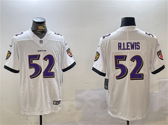 Personalized Men’s Baltimore Ravens #52 Ray Lewis White Untouchable Limited Football Jersey