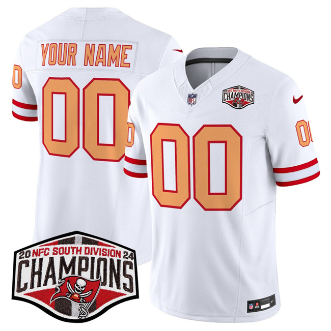 Personalized Men’s Tampa Bay Buccaneers Active Player White F.U.S.E. 2024 NFC South Champions Limited Stitched Jersey
